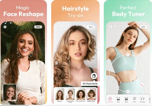 Divulgação aplicativo YouCam Makeup que simula botox